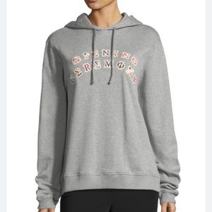 Opening Ceremony Gray Hoodie with Multicolor Logo